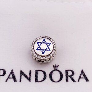 Pandora Israel Flag Travel Charm Pendant S925 Sterling Silver Jewelry with Gift